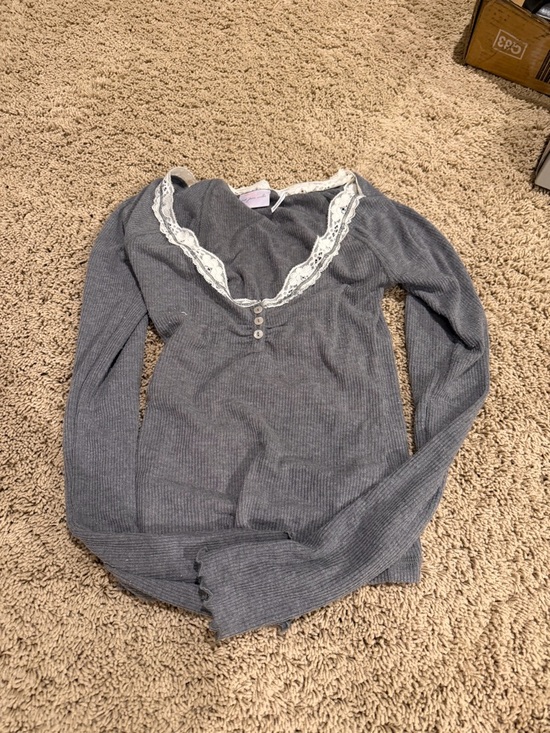 Urban Outfitters Tops - Out from Under lacey grey and white knit top